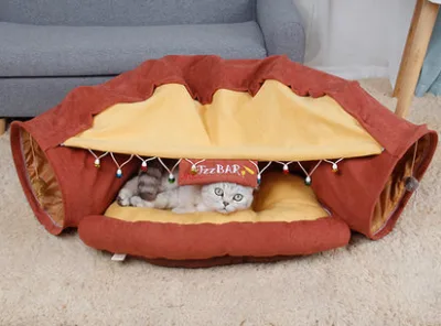 Pet Cats Tunnel Interactive Play Toy Mobile Collapsible Ferrets Rabbit Bed tunnels Indoor Toys Kitten Exercising Products Bar - Shop at LoveMi