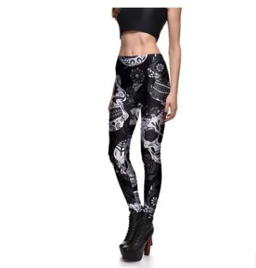 Leggings Fitness Women's Purple Skull Vines Evil Legging Sexy Stretch Digital Print Pants Cool Trousers Xl Grey - Shop at LoveMi