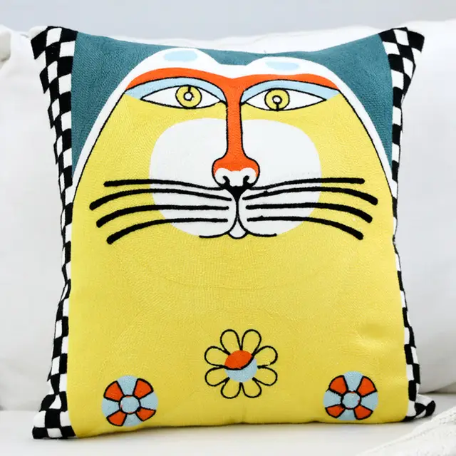 Cotton embroidered pillowcase Tiger - Shop at LoveMi
