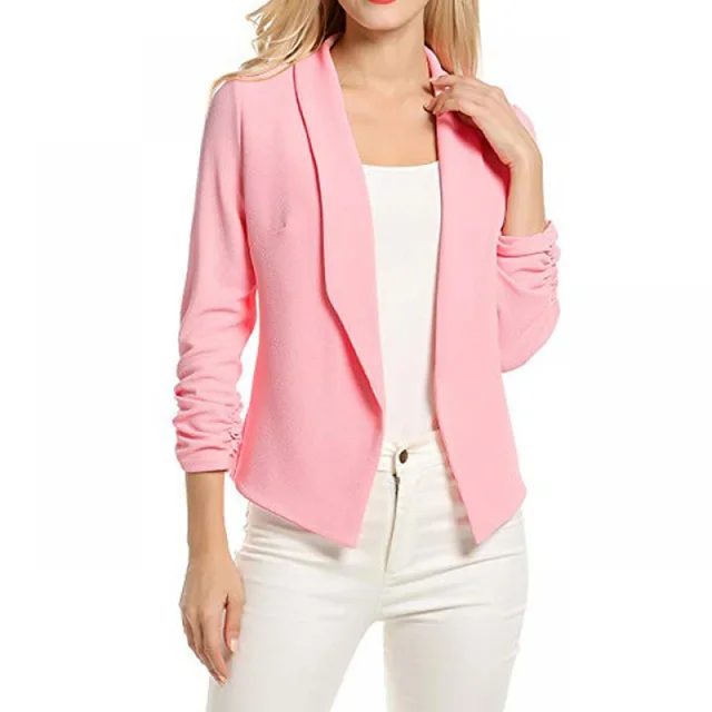 Cardigan Suit Jacket Work New Autumn Women Office Coat Pink - Shop at LoveMi