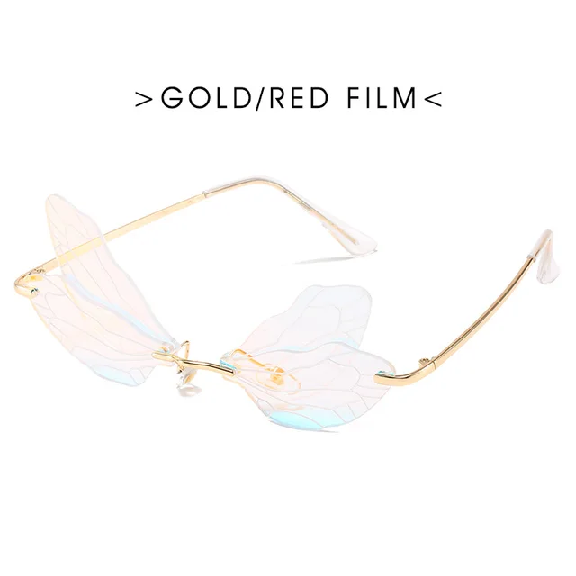 Dragonfly wings sunglasses Glod Red Film - Shop at LoveMi
