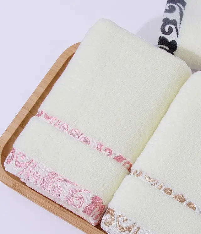 pure cotton crepe free jacquard Xiangyun thickening face towel Pink - Shop at LoveMi