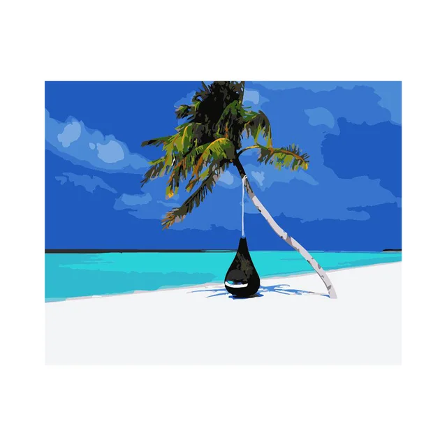 Beach Hammock DIY Painting By Numbers Kit Blue - Shop at LoveMi
