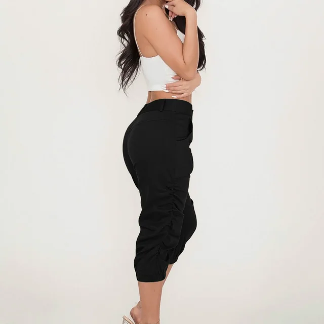 Women's Cropped Harem Pants Black - Shop at LoveMi