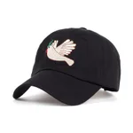 European And American Embroidery Pigeon Baseball Cap - Black