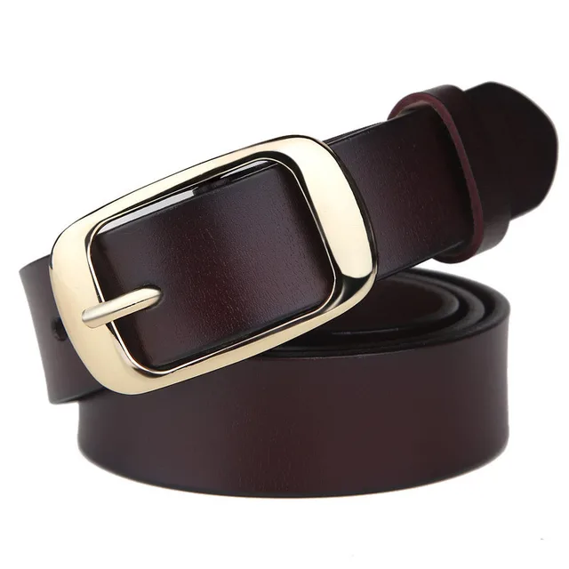 Ladies leather belt Coffee - Shop at LoveMi