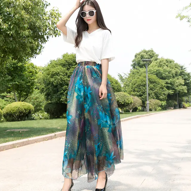 Chiffon high waisted wide leg pants Dark Green - Shop at LoveMi