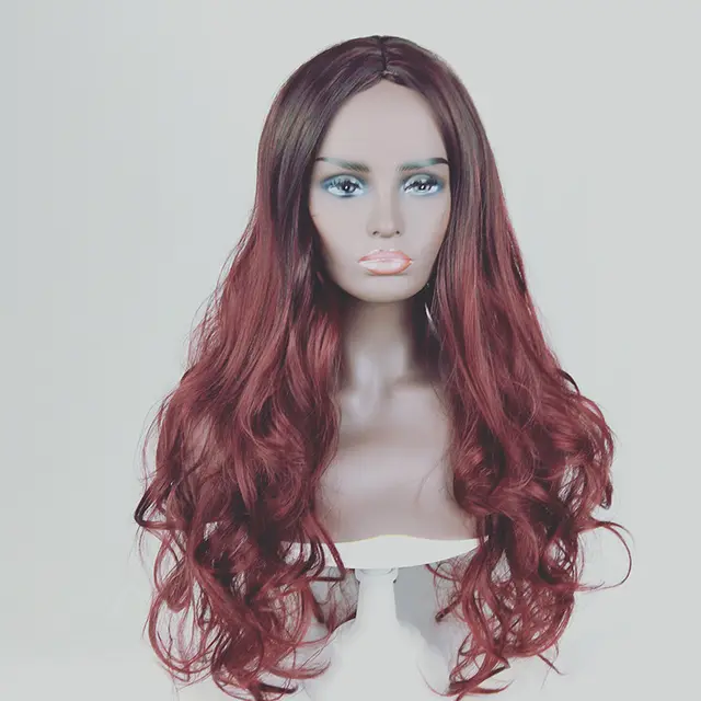 Gradient long curly hair Red - Shop at LoveMi