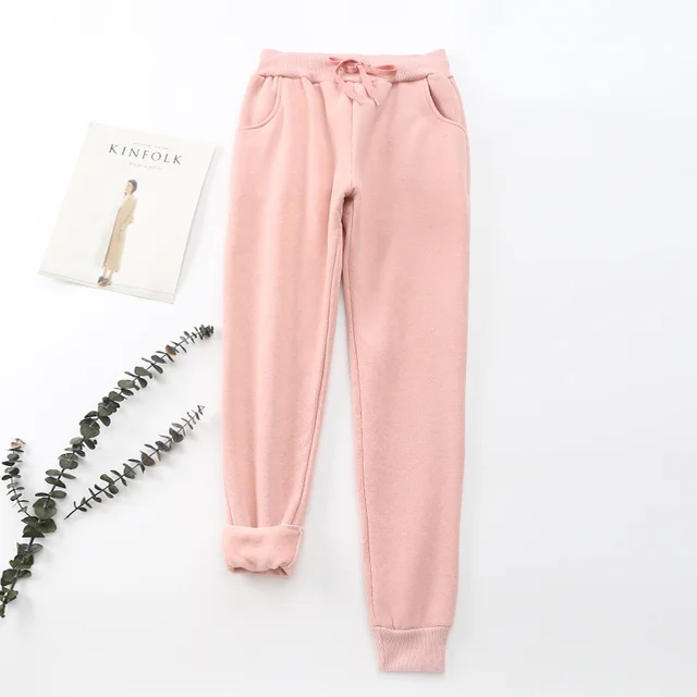 Stiletto Trousers, Thick Sports And Velvet Trousers Light Pink - Shop at LoveMi