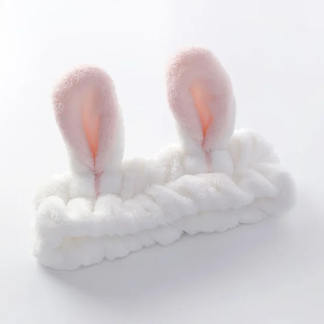 Korean version of the sweet and lovely hair band Japanese two rabbit rabbit ears hair band White - Shop at LoveMi