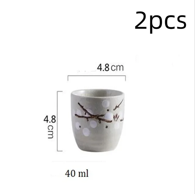 Ceramic sake cup Cyan Color 2Pcs - Shop at LoveMi