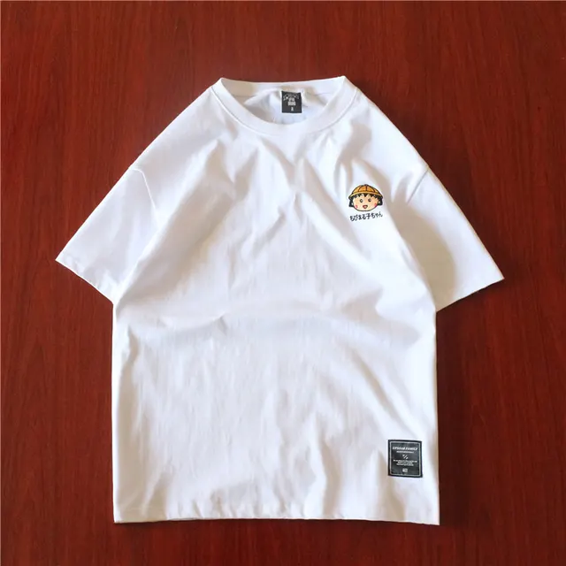 Embroidered vintage short sleeved T shirt White - Shop at LoveMi