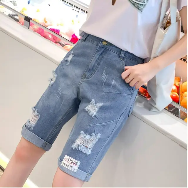 Spring and summer new five point denim shorts Light Blue - Shop at LoveMi
