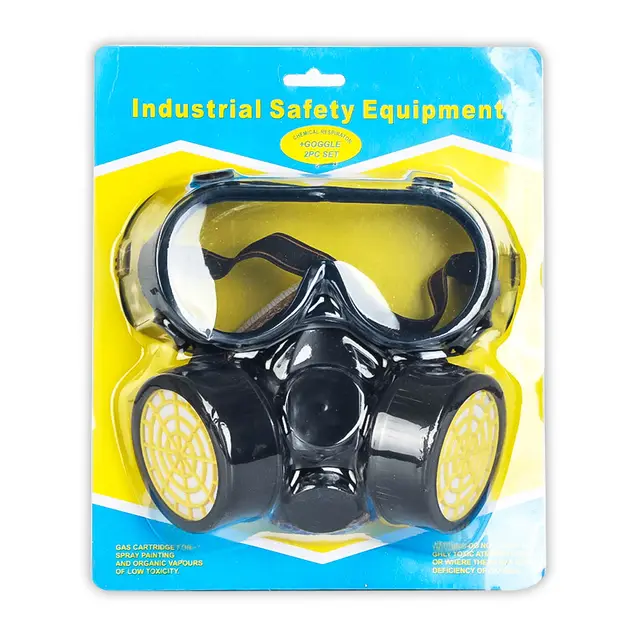 Gas mask head mounted dust respirator Double Tank Mask Glasses - Shop at LoveMi