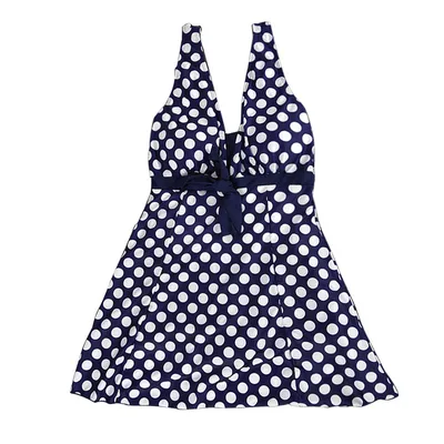 Print plus size skirt split swimsuit Polka Dots 5Xl - Shop at LoveMi