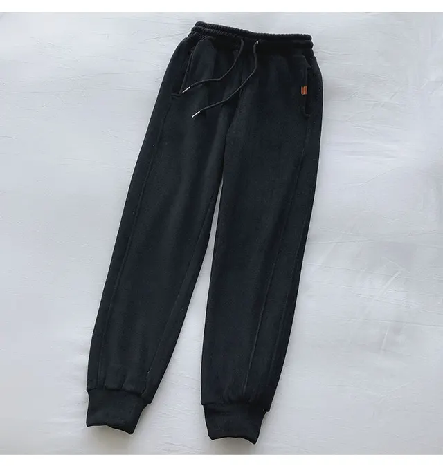Heavy pants slacks show slimming slacks and ankle hoodies Black - Shop at LoveMi