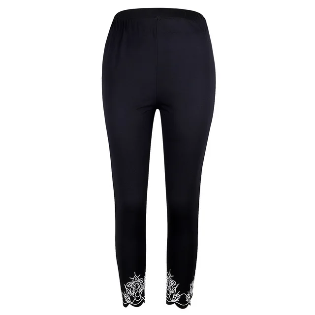 Slim Slimming Printed Cropped Trousers Black - Shop at LoveMi