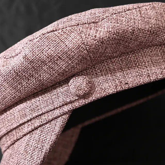 Casual flat top military hat cotton linen ladies sun hat cap Red - Shop at LoveMi