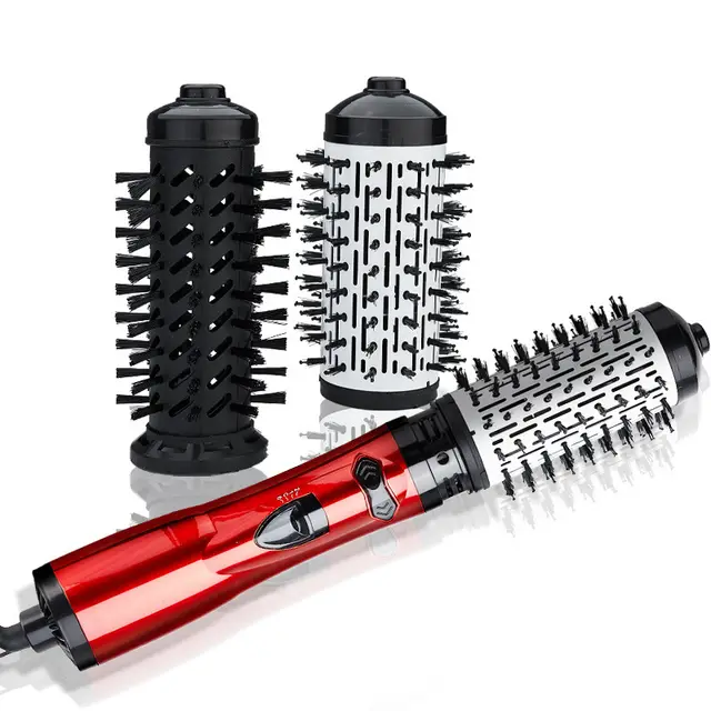 Professional Hair Dryer Rotary Brush Machine 2 in 1 Multifunction Hair Curler Curling Iron Wand Styling Tools Red Eu - Shop at LoveMi