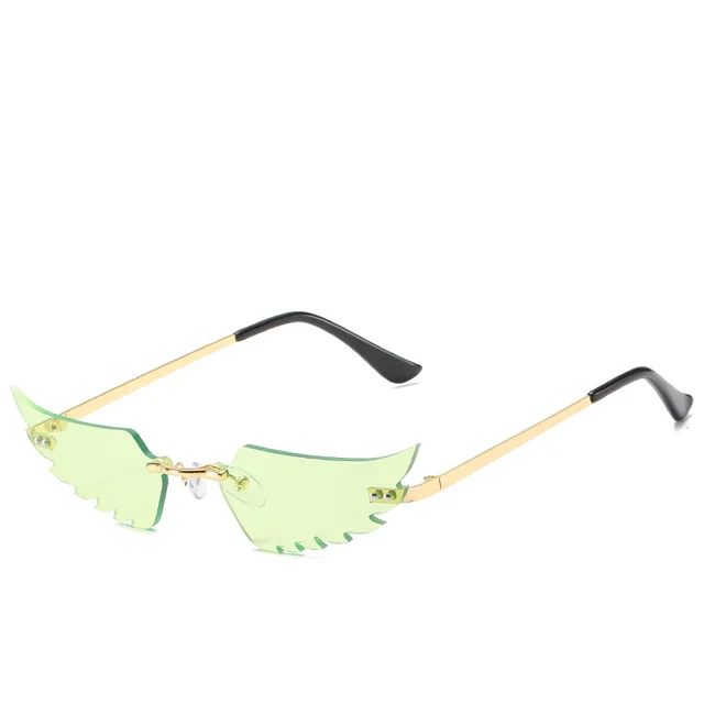 Fashionable hip hop wing Sunglasses woman Green - Shop at LoveMi