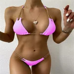 Chain split swimsuit - Rose