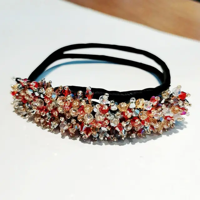 Korean flower bud head crystal hairpin headgear Red - Shop at LoveMi