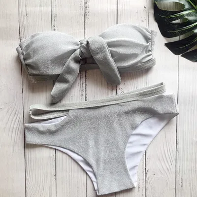 Swimsuit black sequined knit sexy swimsuit bikini Black - Shop at LoveMi
