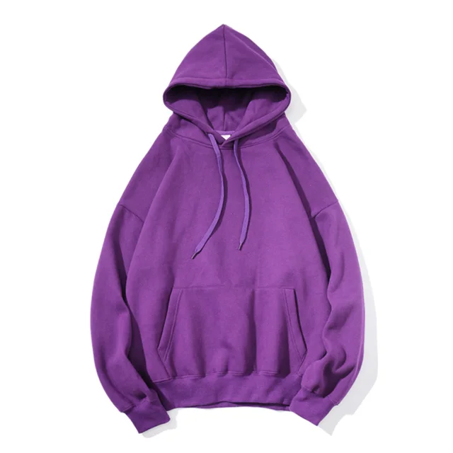 Men's Loose fitting Hooded Sweatshirt Korean Style Purple - Shop at LoveMi