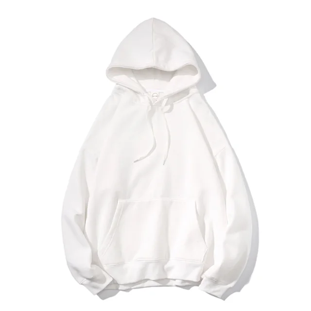 Men's Loose fitting Hooded Sweatshirt Korean Style White - Shop at LoveMi