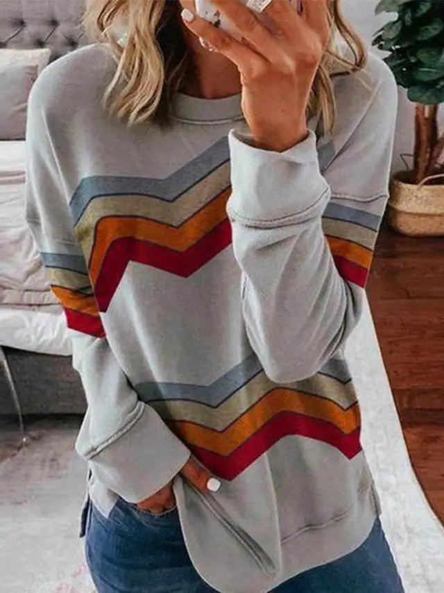All match sweater T shirt women's top Grey - Shop at LoveMi