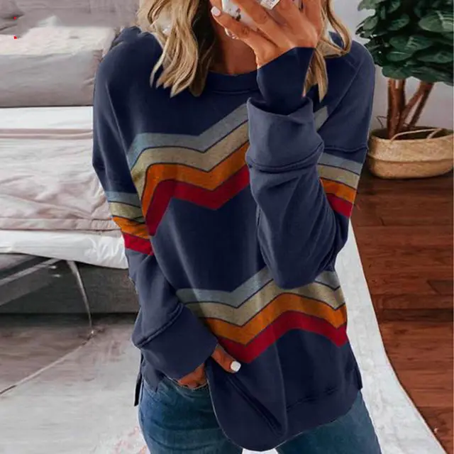 All match sweater T shirt women's top Navy Blue - Shop at LoveMi
