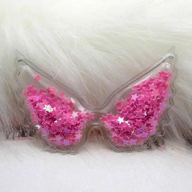 Cartoon PVC Colorful Angel Wings Decoration Accessories Rose Red - Shop at LoveMi