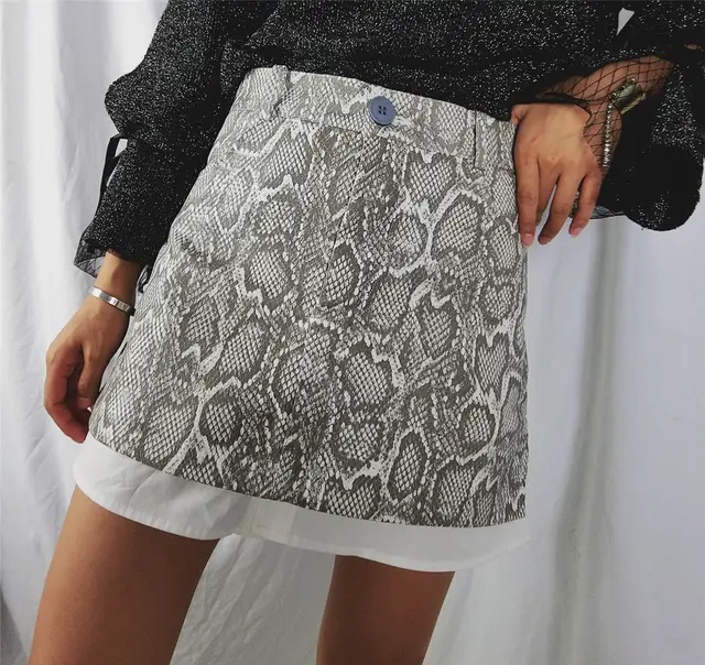 Snake pattern a line skirt skirt Serpentine - Shop at LoveMi