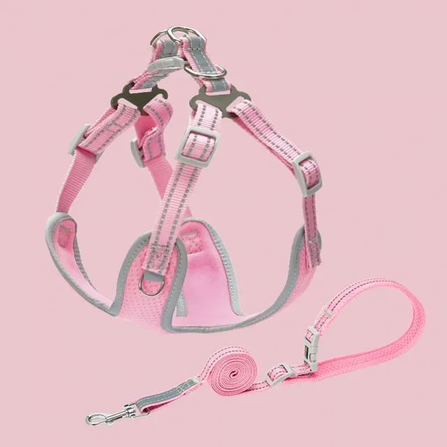 Pet Small And Medium Sized Dog Vest Collar Traction Rope Pink - Shop at LoveMi