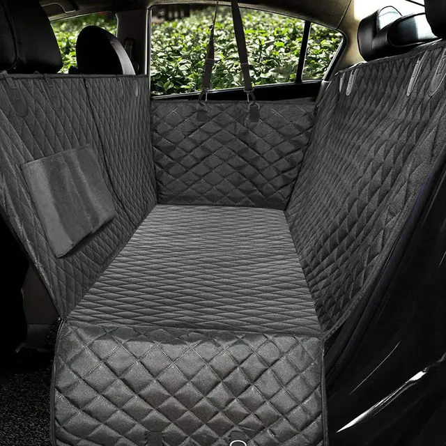 Dog Car Seat Cover View Mesh Pet Carrier Hammock Safety Protector Car Rear Back Seat Mat With Zipper And Pocket For Travel Black Middle Zip - Shop at LoveMi