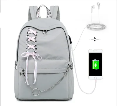Charging backpack Grey - Shop at LoveMi