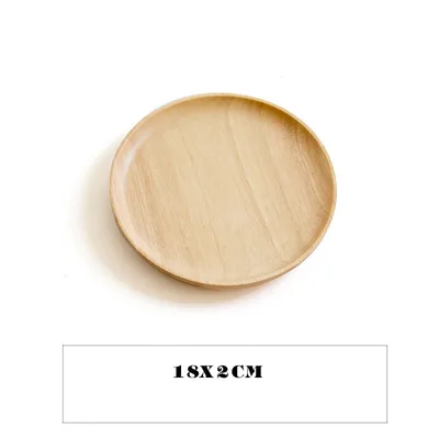 Japanese style wooden tray household round 18Cm - Shop at LoveMi