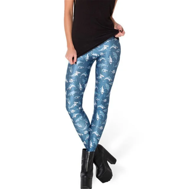 Fashion Snow White Wizard Mermaid Slim Leggings Blue - Shop at LoveMi