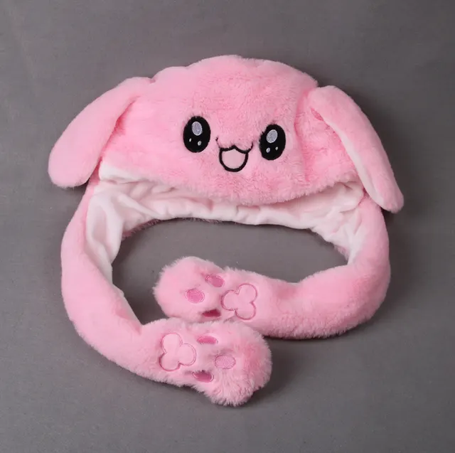 Moving Rabbit Ear Hat Net Red Cute Airbag Hat Pinch Long Ears Pink Without Light - Shop at LoveMi
