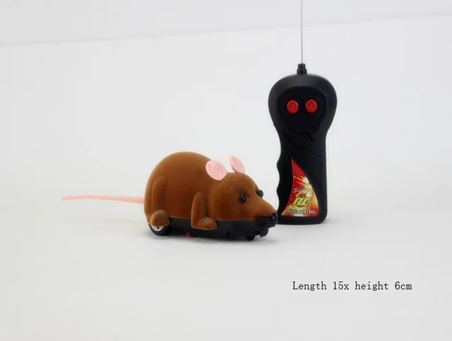 New flocking electric remote control simulation funny cat mouse color box packaging cat toy pet supplies self contained battery Brown Pink - Shop at LoveMi