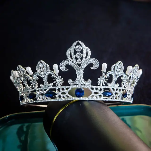 Bridal Crown European Queen Retro Crystal Hair Accessories Silver - Shop at LoveMi