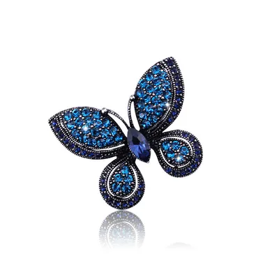 Alloy full drill animal brooch Blue - Shop at LoveMi
