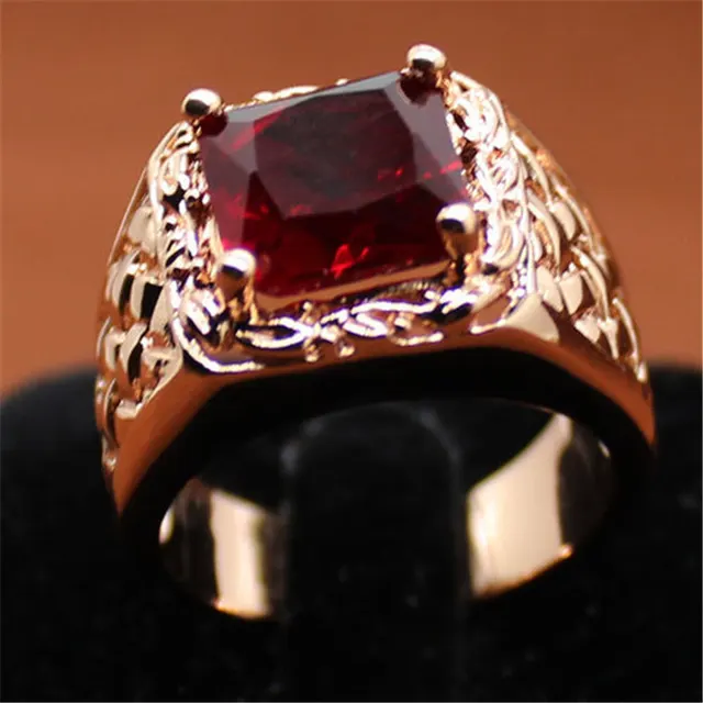 Hot new European and American plated 18k ruby engagement ring Default - Shop at LoveMi