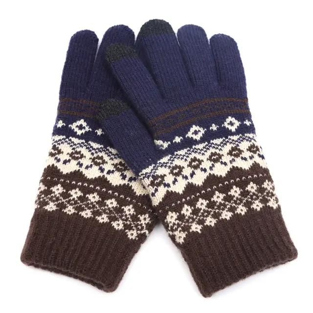 Couple knitted gloves touch screen gloves Black D - Shop at LoveMi