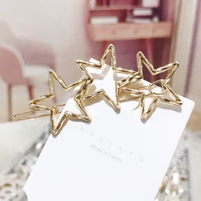 Shell Scissors Bowknot Press Clip Metal Alloy Hairpin Star 7Cm - Shop at LoveMi
