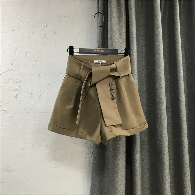 Suit wide leg shorts Khaki - Shop at LoveMi