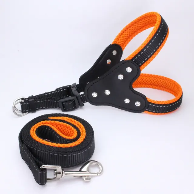 Dog chest back triangle chest strap Orange - Shop at LoveMi