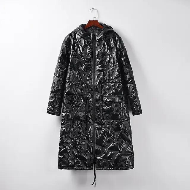 Bright quilted fashionable warm cotton clothing in winter Black - Shop at LoveMi