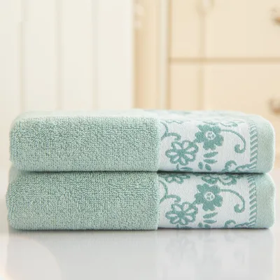Wisteria flower cotton 32 ply jacquard absorbent towel Grey Green - Shop at LoveMi