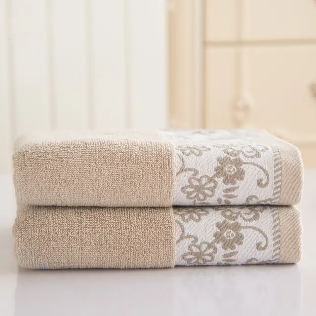 Wisteria flower cotton 32 ply jacquard absorbent towel Light Brown - Shop at LoveMi